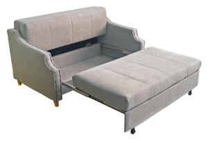 Sofá cama de tela plegable con lugar para almacenamiento 