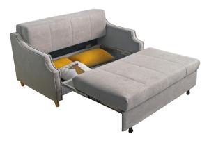 Sofá cama de tela plegable con lugar para almacenamiento 