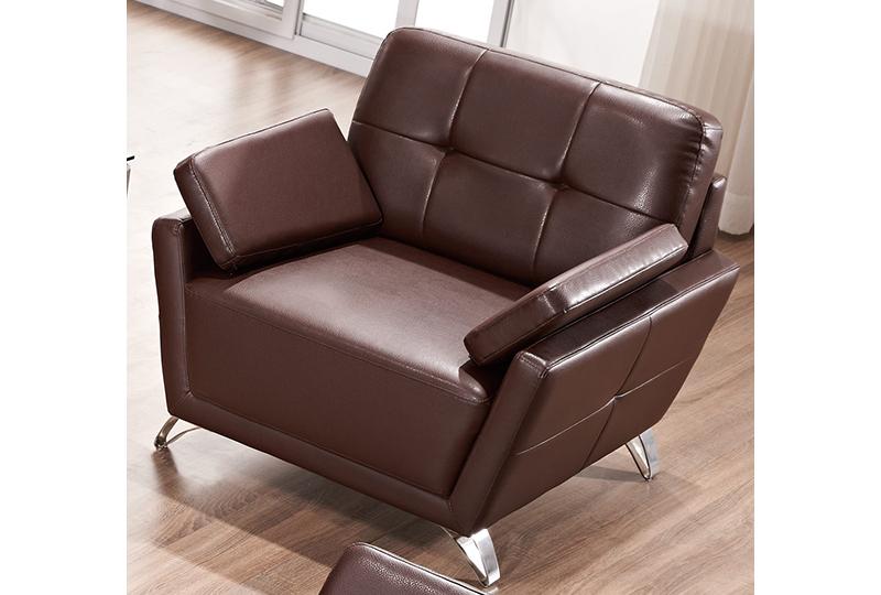  Set de sillones comerciales de cuero marrón